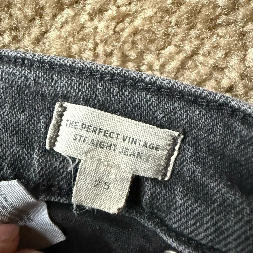 Madewell women’s the perfect vintage straight leg black wash sz 25 - Picture 3 of 5